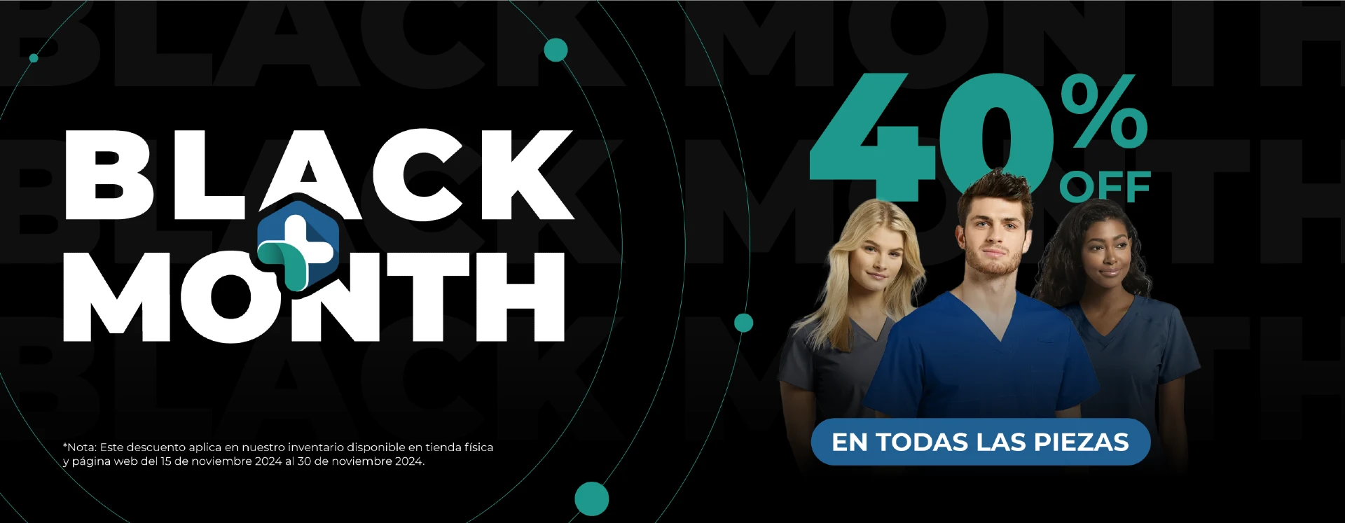 Black Month 2024, oferta de descuento 40% en todos los uniformes | NewMed.store