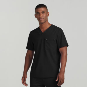 WT131 Camisa médica con cuello en V y dos bolsillos Hombre CRFT